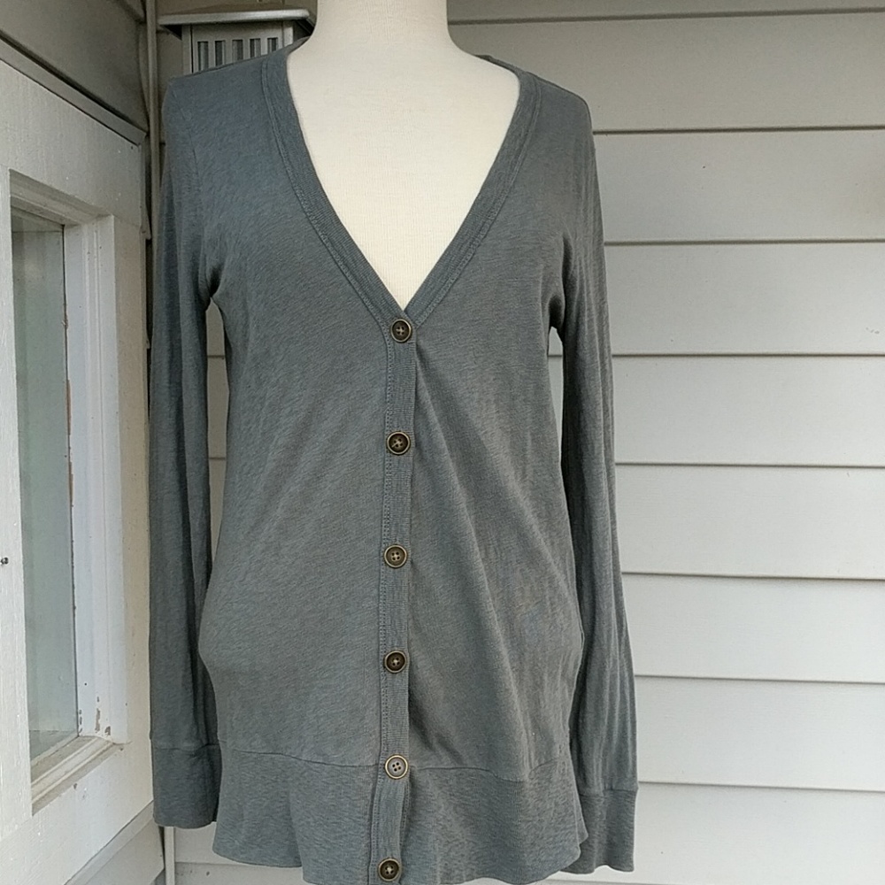 J. Crew Gray Cotton Cardigan
